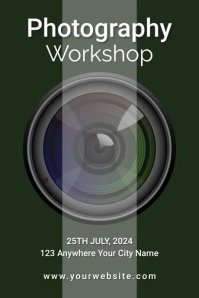 Green Modern & Minimal Photography Workshop P Poster template