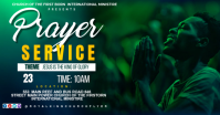 Green Modern & Minimal Prayer Service Facebook Shared Image delt Facebook-billede template