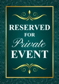Green Modern & Minimal Private Event Sign A3 template