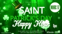 Green Modern & Minimal Saint Patrick's Happy Hour Party Digital Display (16:9) template