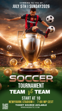 Green Modern & Minimal Soccer Tournament WhatsApp Status template