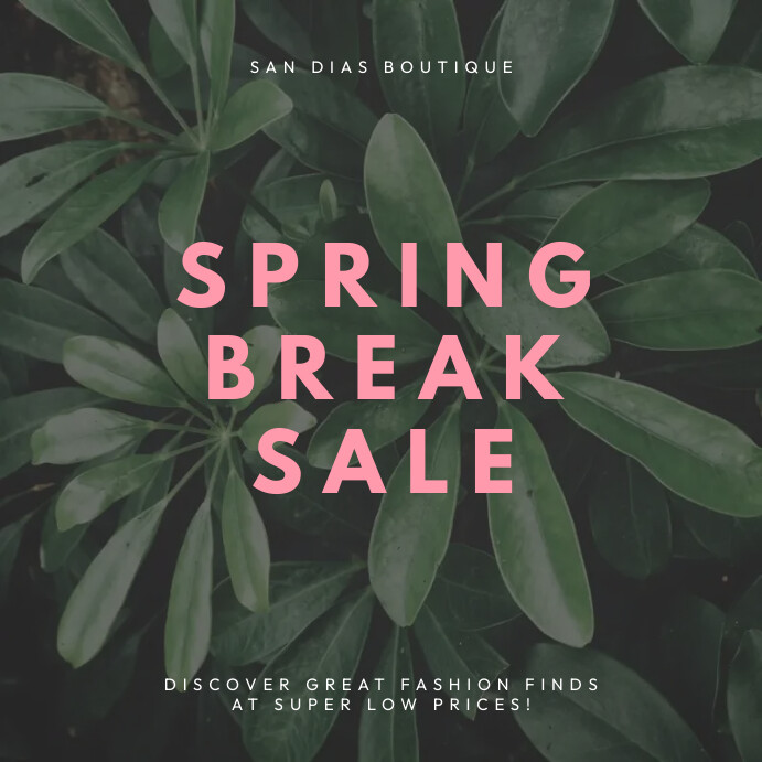 Green Modern & Minimal Spring Break Sale Inst Template | PosterMyWall