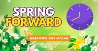 Green Modern & Minimal Spring Forward Gambar Bersama Facebook template