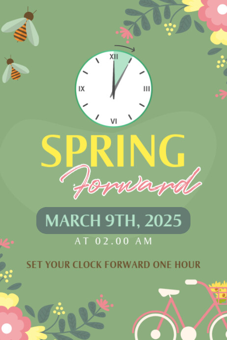 Forward Poster Design Green Modern & Minimal Spring Forward Poster Template | PosterMyWall
