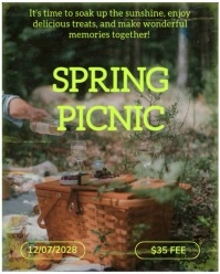 Green Modern & Minimal Spring Picnic  Instagram Portrait template