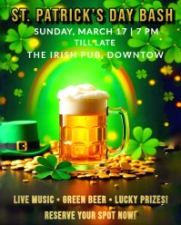 Green Modern & Minimal St Patrick’s Day Bash  Instagram Portrait template
