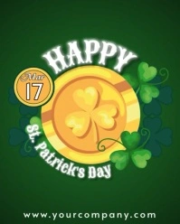 Green Modern & Minimal St Patrick Greeting Card Elegant Instagram Portrait template