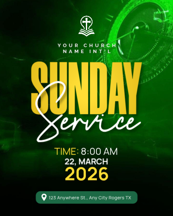Weekly Service Green Copy of Green Modern & Minimal Sunday Church Service Instagram Portrait ...