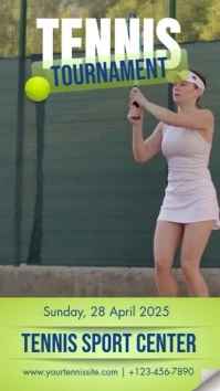 Green Modern & Minimal Tennis Tournament Instagram Story Instagram-Story template