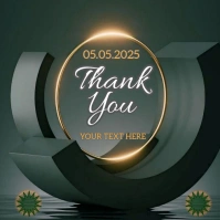 Green Modern & Minimal Thank You Appreciation  Square (1:1) template