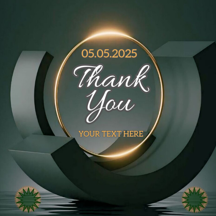 Green Modern & Minimal Thank You Appreciation Square (1:1) Template ...