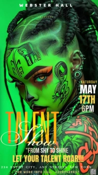 Green Modern & Minimal This Bold And Edgy Talent Show Poster Design Instagram Story template
