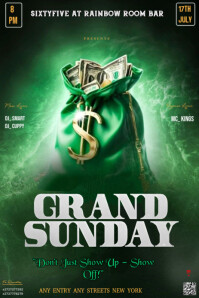 Green Modern & Minimal This Image Is A Striking And Money-themed Flyer For An Event Titled "grand Su Illustration Pinterest template
