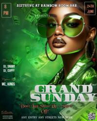 Green Modern & Minimal This Striking Event Flyer Promotes "grand Sunday"  Instagram Portrait template