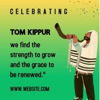 Green Modern & Minimal Tom Kippur Design Template  Instagram Post