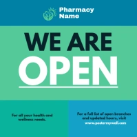 Green Modern & Minimal We Are Open Pharmacy Instagram Post Instagram-Beitrag template