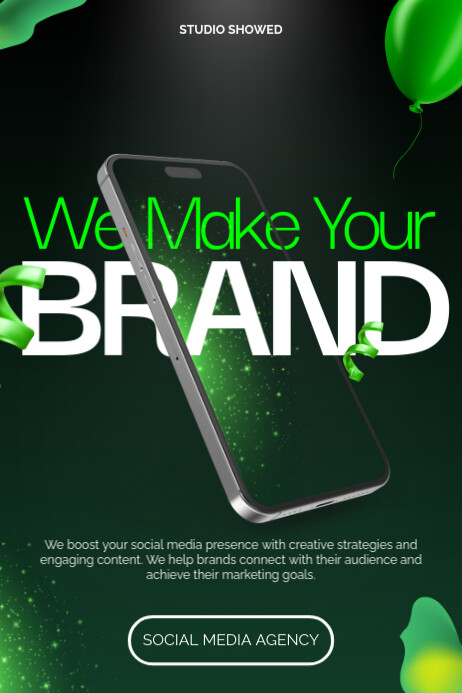 Green Modern & Minimal We Make Your Brand Poster Template | PosterMyWall