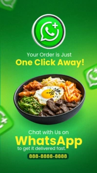 Green Modern & Minimal Whatsapp Marketing Instagram Story template