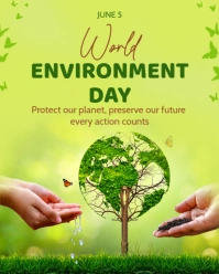 Green Modern & Minimal World Environment Day Instagram Portrait template