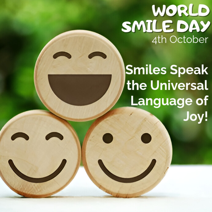 Green Modern & Minimal World Smile Day Instagram Post Template ...