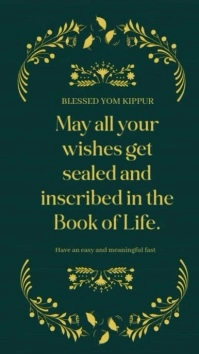Green Modern & Minimal Yom Kippur Day  Tiktok Video template