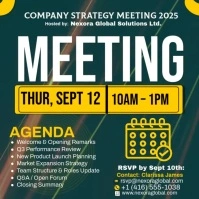 Green Modern & Minimal Corporate Company Meeting Flyer – Clean, Editable & Professional Business Squ Square (1:1) template