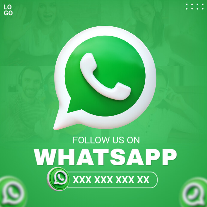 Green Modern & Minimal Follow Us On Whatsapp Instagram Post template