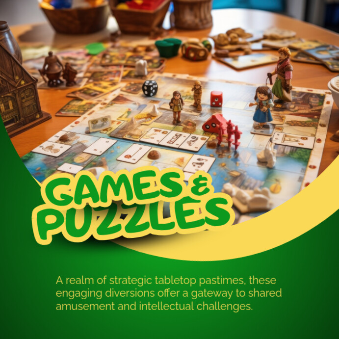 Green Modern & Minimal Game And Puzzle Week Instagram Post template