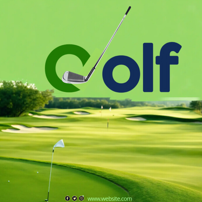 Green Modern & Minimal Golf Course Design Tournament Promotion Instagram Post template