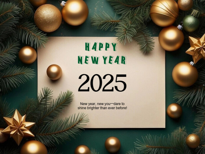 Green Modern & Minimal New Year Yard Sign Znak podwórkowy template