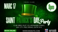 Green Modern & Minimal Saint Patrick's Day Party Digital Display (16:9) template