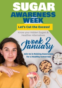 Green Modern & Minimal Sugar Awareness Week A1 template