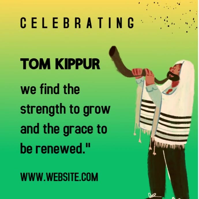 Green Modern & Minimal Tom Kippur Design Template  Instagram Post