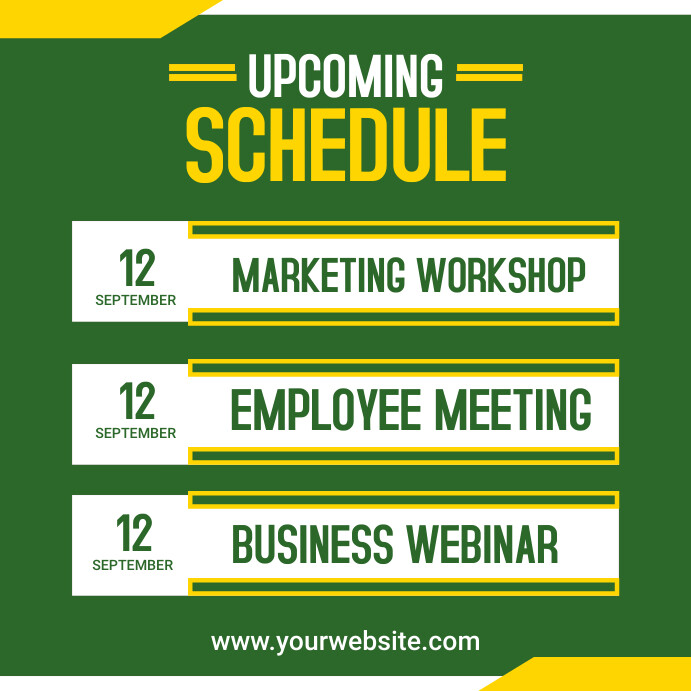 Green Modern & Minimal Upcoming Events Calend Instagram Post template