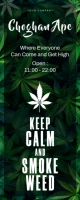 Green Modern & Minimal Weed Store  Roll Up Banner 2' × 5' template