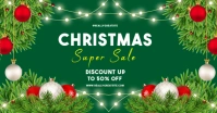 Green Modern Christmas Super Sale Banner Landscape template