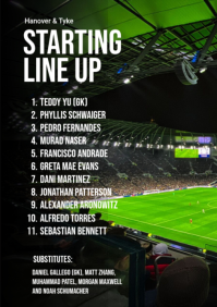 Nero Soccer Lineup A5 Template