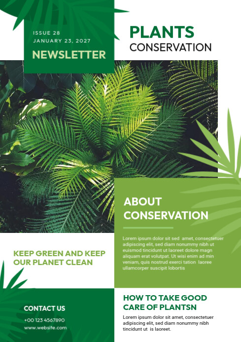 Green Modern Interior Newsletter Template | PosterMyWall