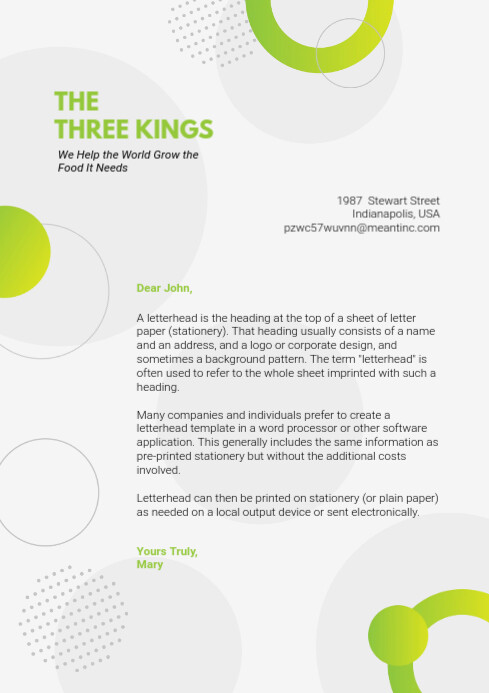 Desain Kop Surat Hijau Modern Templat Postermywall