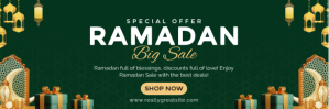Green Modern Ramadan Sale Twitter Header Twitter-header template