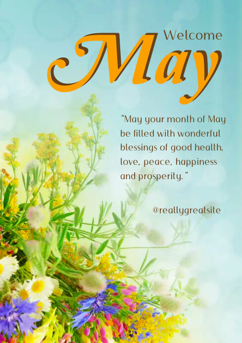 Green Modern Welcome May (Poster) A2 template