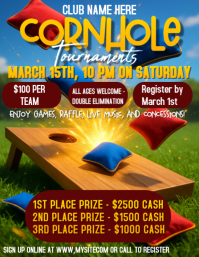 green Moderno E Minimale Cornhole Tournament Volantino (us Letter) Flyer (US-Letter) template