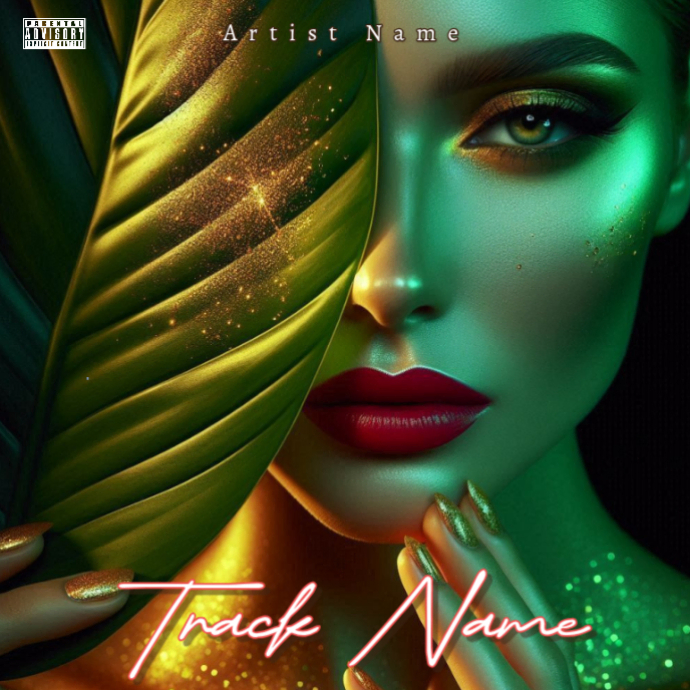 Green Neon Album Cover Album Cover Template | PosterMyWall