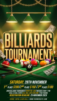 Groen Billiards Tournament Instagram Story Template