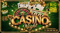 Green Neon Casino Night Event Digital Display Video Ekran reklamowy (16:9) template