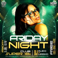 Green Neon Club DJ Night Square Video สี่เหลี่ยมจัตุรัส (1:1) template