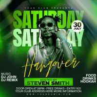Green Neon Club Party Event Instagram Post Instagram-bericht template