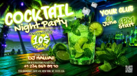 Green Neon Cocktail Night Party Digital Display Video template