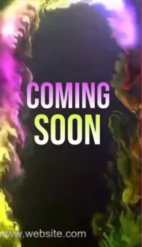 Green Neon Coming Soon Business Card template