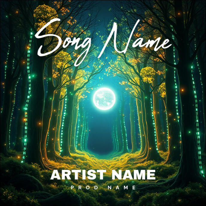Plantilla de Green Neon Forest Neon Album Cover | PosterMyWall